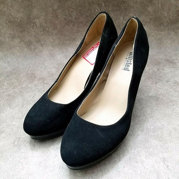 Unlisted Womens Sz 6 M Black Slip On 4" Heels Platform Pumps - Picture 3 of 11